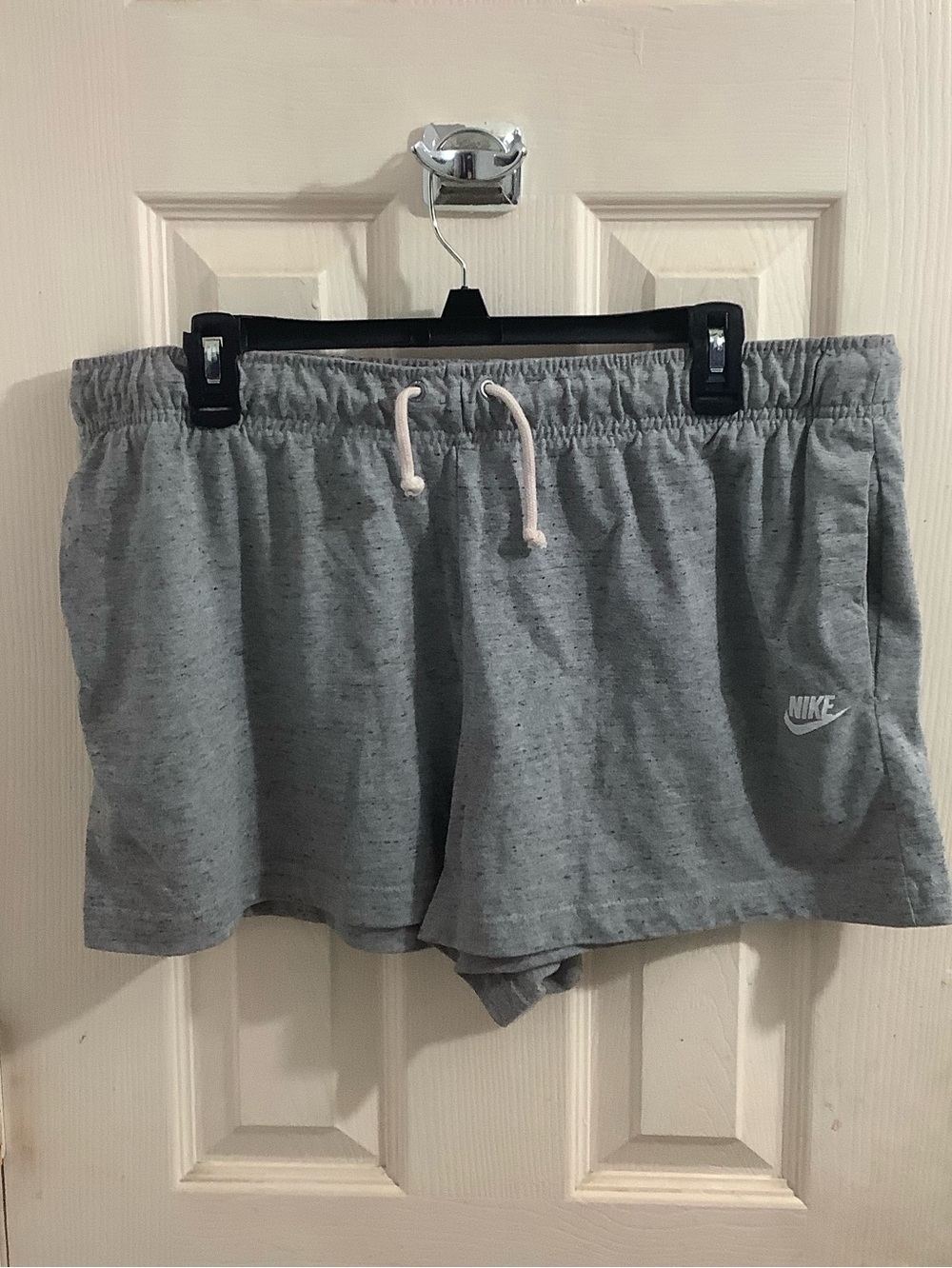 Nike Women's Gray Cotton Blend Drawstring Shorts